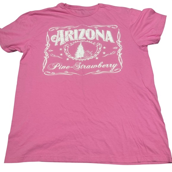 Other - Arizona Mens Pine-Strawberry Graphic T-Shirt XL Pink Short Sleeve Cotton Blend